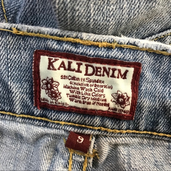 KALI DENIM Distressed Faded Bootcut Jeans - Picture 8 of 8